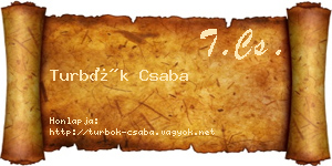 Turbók Csaba névjegykártya